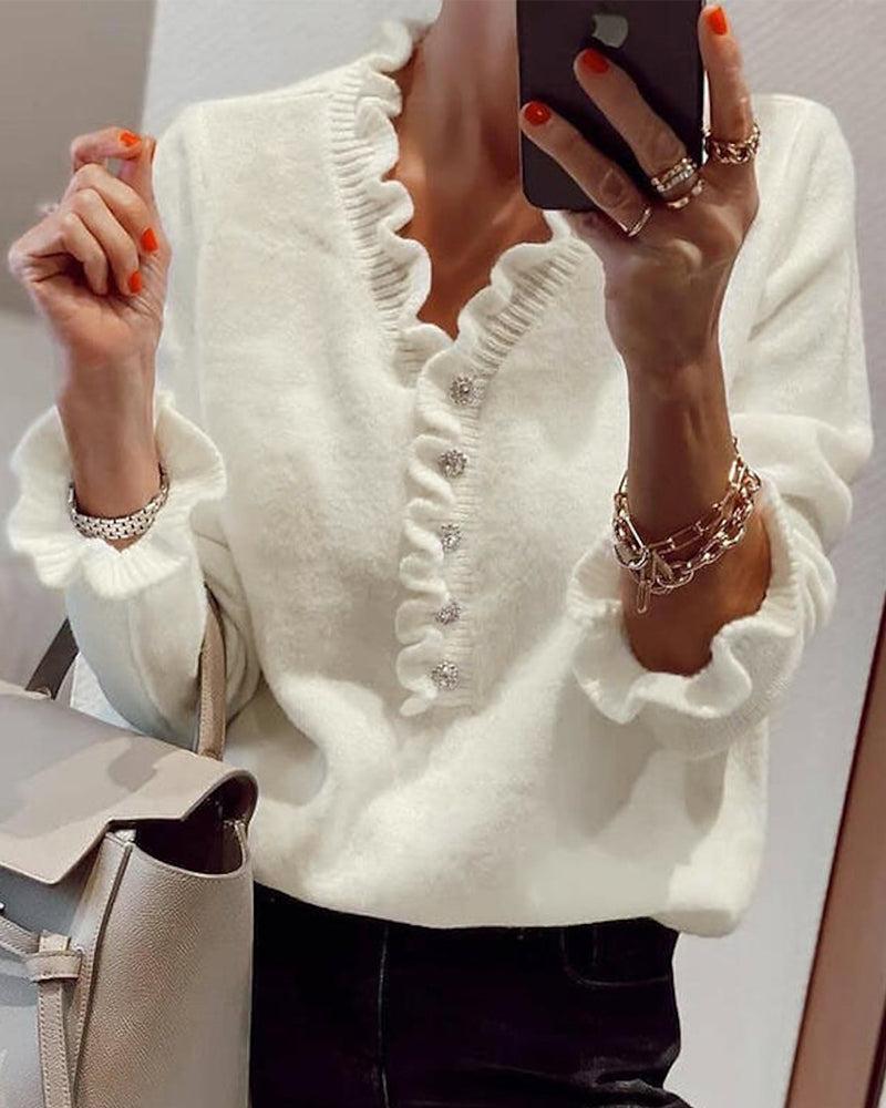 Thalia - stilvoller Strickpullover mit Knöpfen