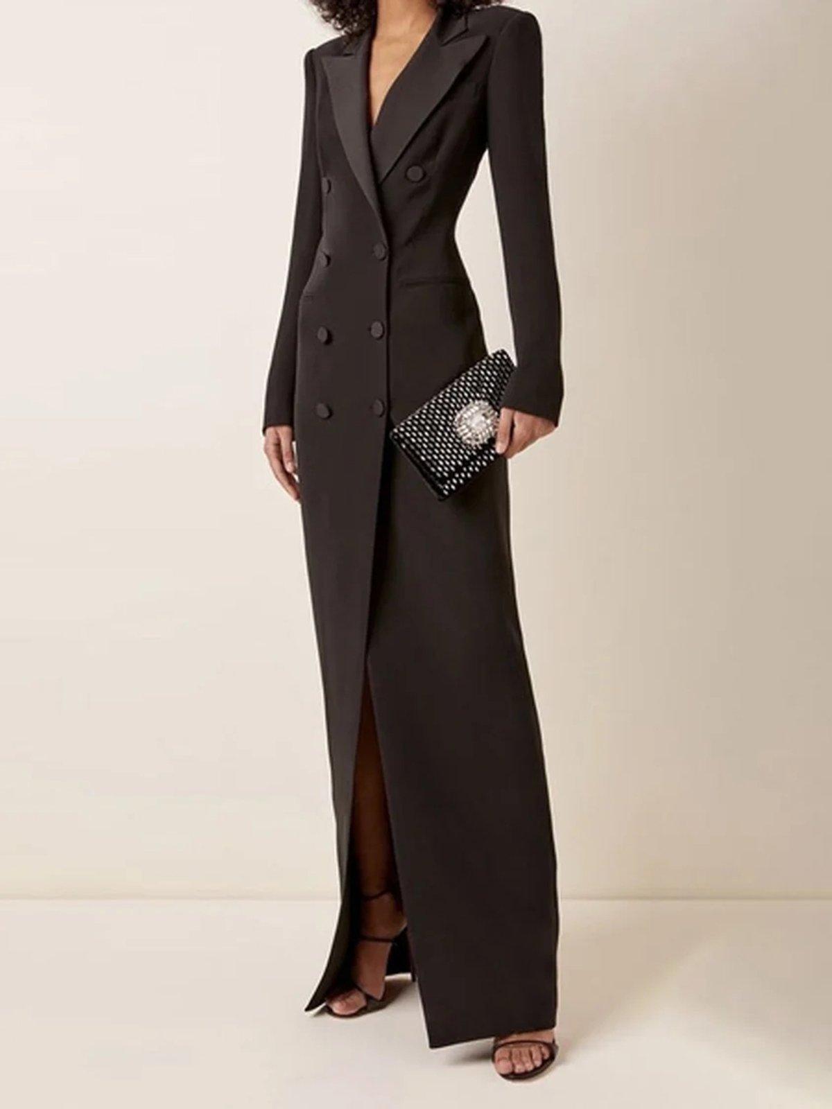 Layla - Stilvolles langes Blazerkleid für Damen