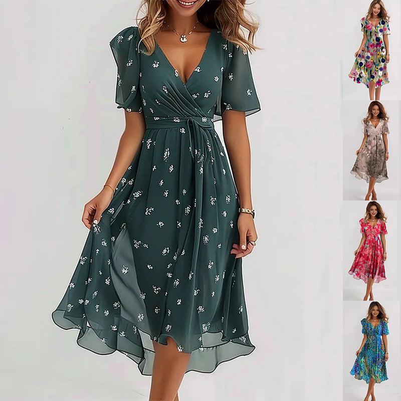 Laila - Stilvolles und elegantes Kleid mit kurzen Ärmeln und luftiger Passform