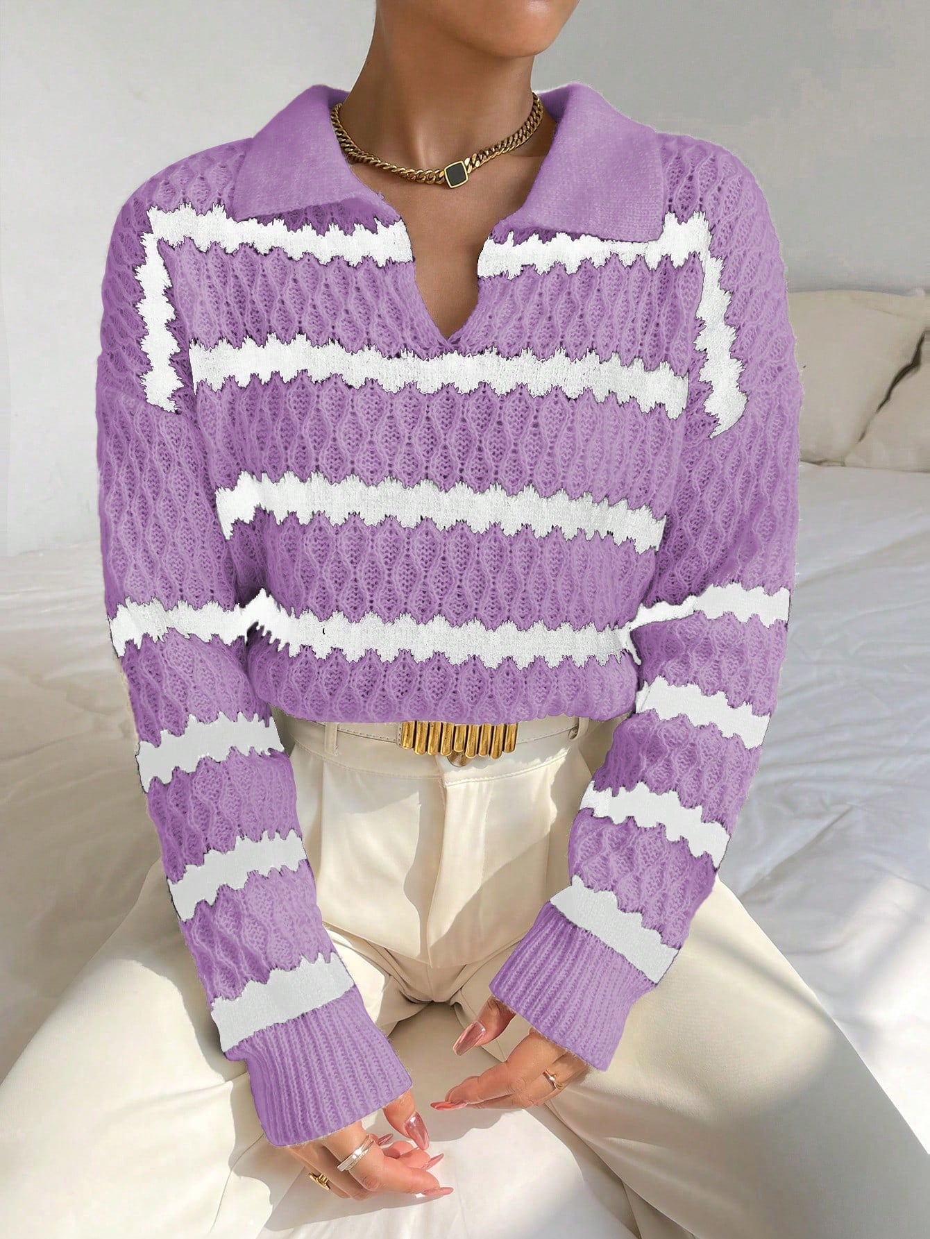 Liv - Oversized Gestreepte Trui voor Stijl en Comfort