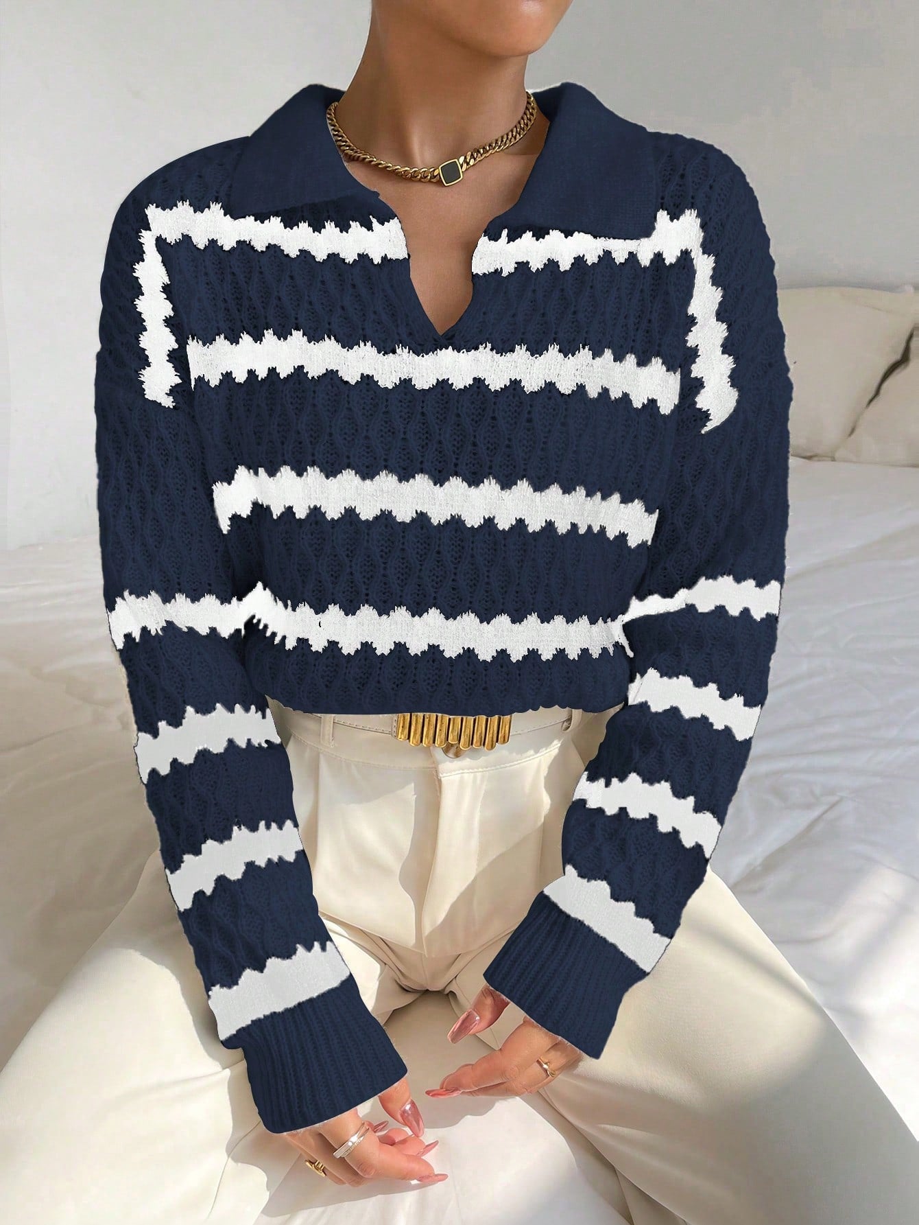 Liv - Oversized Gestreepte Trui voor Stijl en Comfort