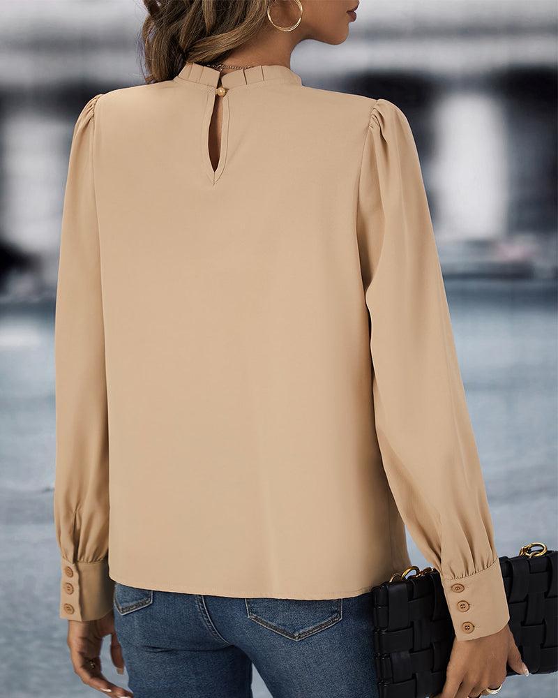 Danique - Blouse élégante et polyvalente à col rond