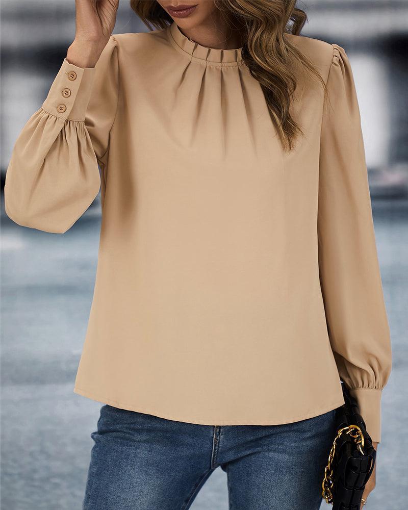 Danique - Blouse élégante et polyvalente à col rond