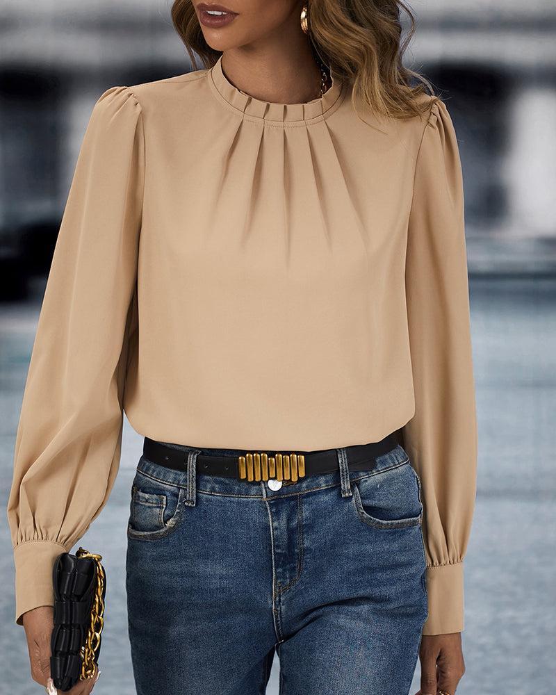 Danique - Blouse élégante et polyvalente à col rond
