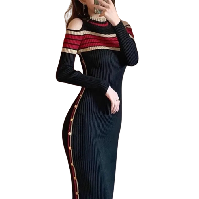 Luna - Ribgebreide Bodycon Maxi-Jurk