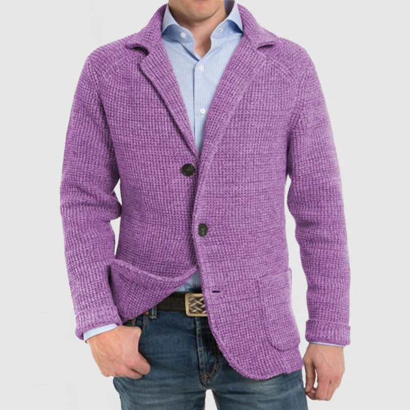 Carl - Gilet tricoté avec poches et col revers pour hommes