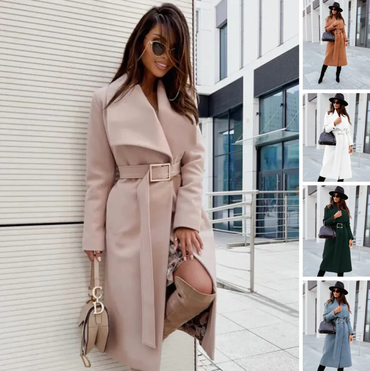 Berlini - Trenchcoat met Lange Mouwen en V-halslijn