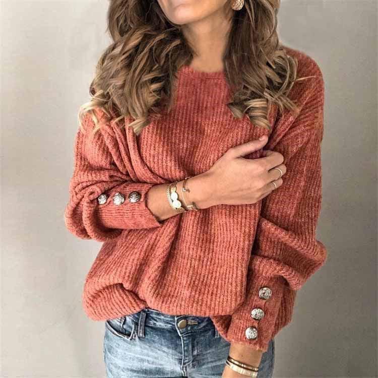 Keira - Casual Chique Trui met knoopdetails