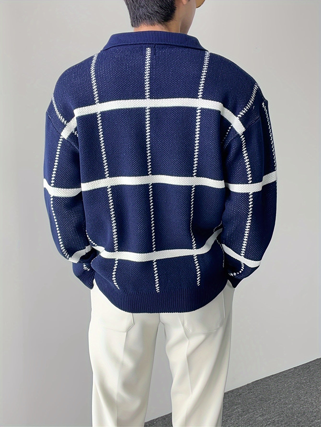 Hugo - Lässiger Kariertes Pullover mit Halb-Reißverschluss für Herren
