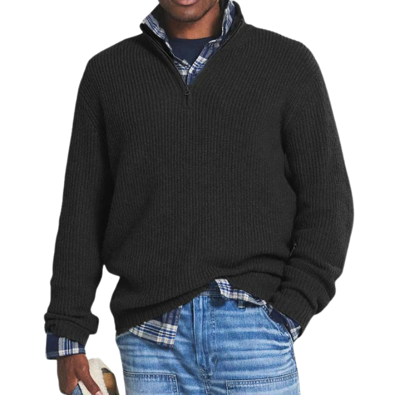 Philippe - Lässiger Warmer Pullover mit Reißverschlusskragen für Herren