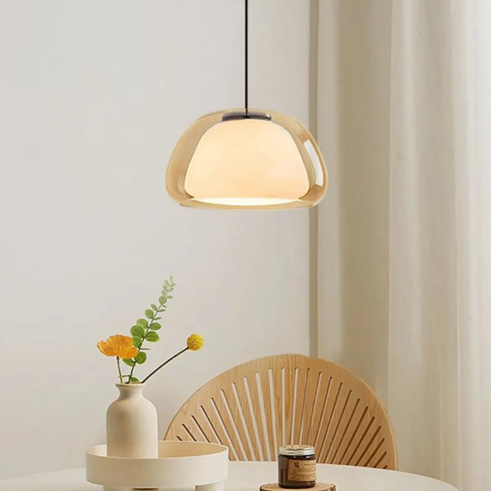 Glazen koepel hanglamp - moderne minimalistische eetkamerlamp