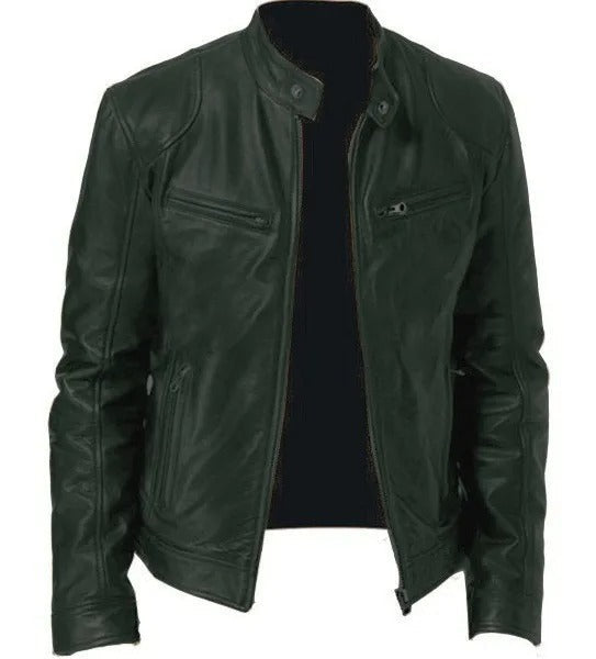 Veste en cuir chaude, confortable et stylée pour hommes - coupe optimale