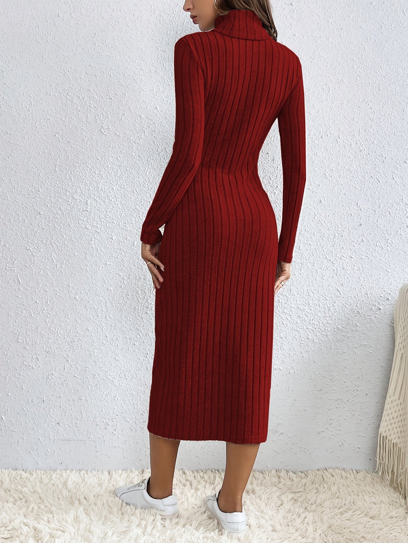 Jurk. Dames. Lange Mouwen. Warm. Col. Victoria Mae. Nederland. Belgie