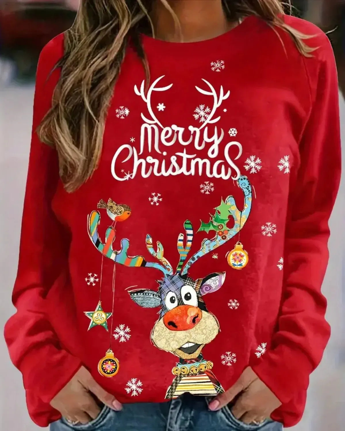 Kersttrui voor Dames. Trui. Sweater. Kerst. Comfortabel. Warm. Victoria Mae. Rood