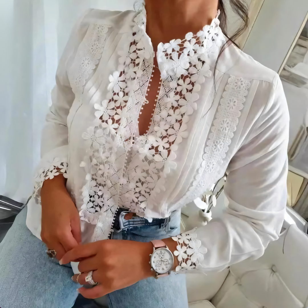 Honora - Kanten Bloemen Blouse