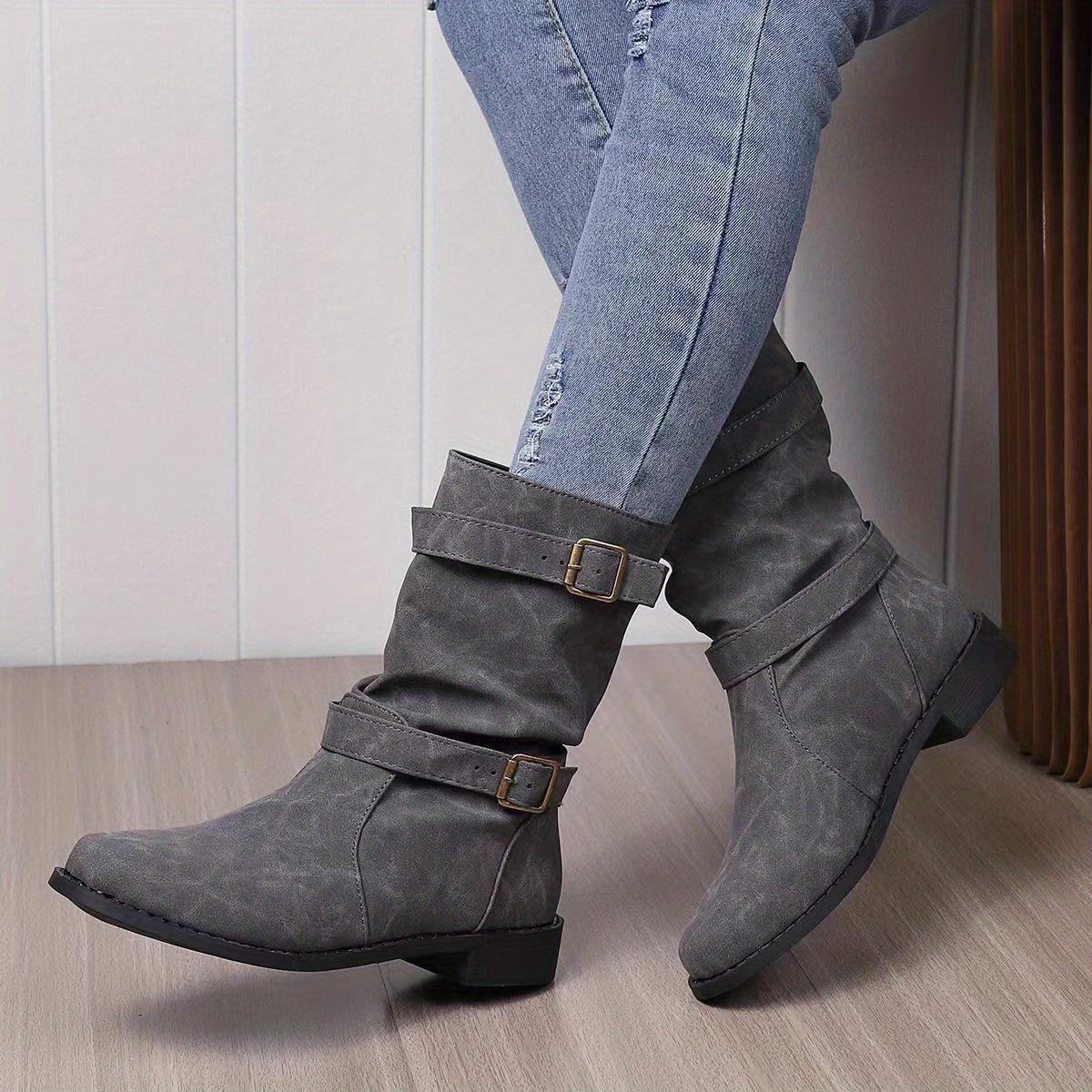 Sarah - Bottines plates slouchy à boucle pour femmes