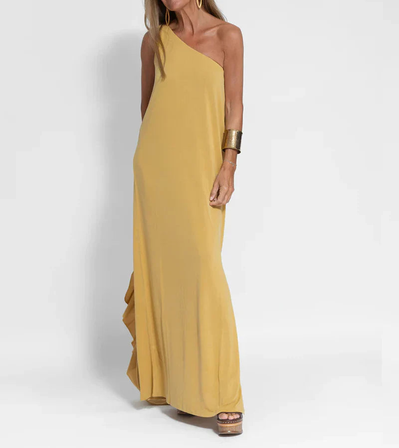 Loise - Stijlvolle Maxi Jurk met One Shoulder voor Dames