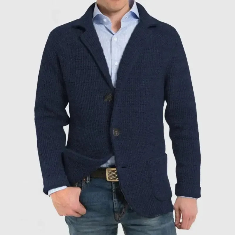 Carl - Gestrickte Weste mit Taschen und Umgekehrtem Kragen für Herren