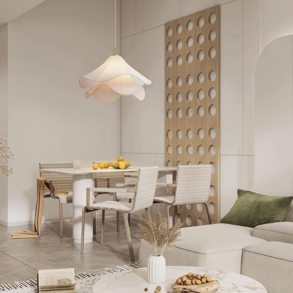 Sculpturale golvende hanglamp – Organische geplooide sfeerverlichting