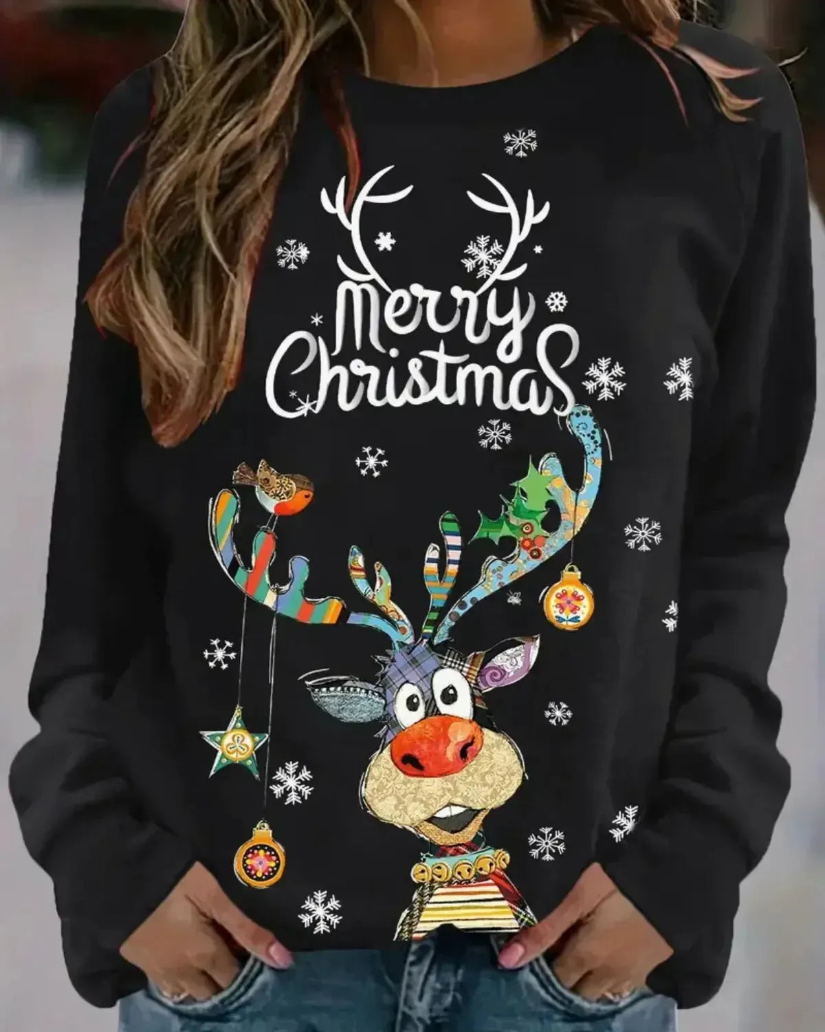 Kersttrui voor Dames. Trui. Sweater. Kerst. Comfortabel. Warm. Victoria Mae. Zwart