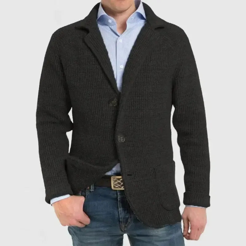 Carl - Gestrickte Weste mit Taschen und Umgekehrtem Kragen für Herren
