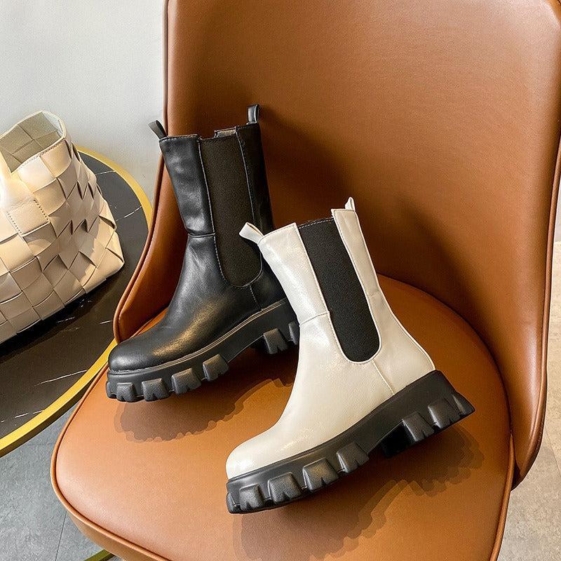 Chelsea - Stiefelschuhe mit Plüsch für Damen