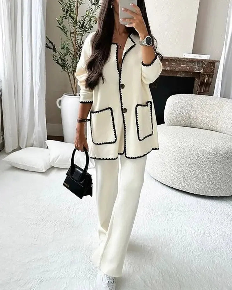 Jolie - Bequemer Zweiteiliger Hosen- und Langarm-Top-Set für Damen