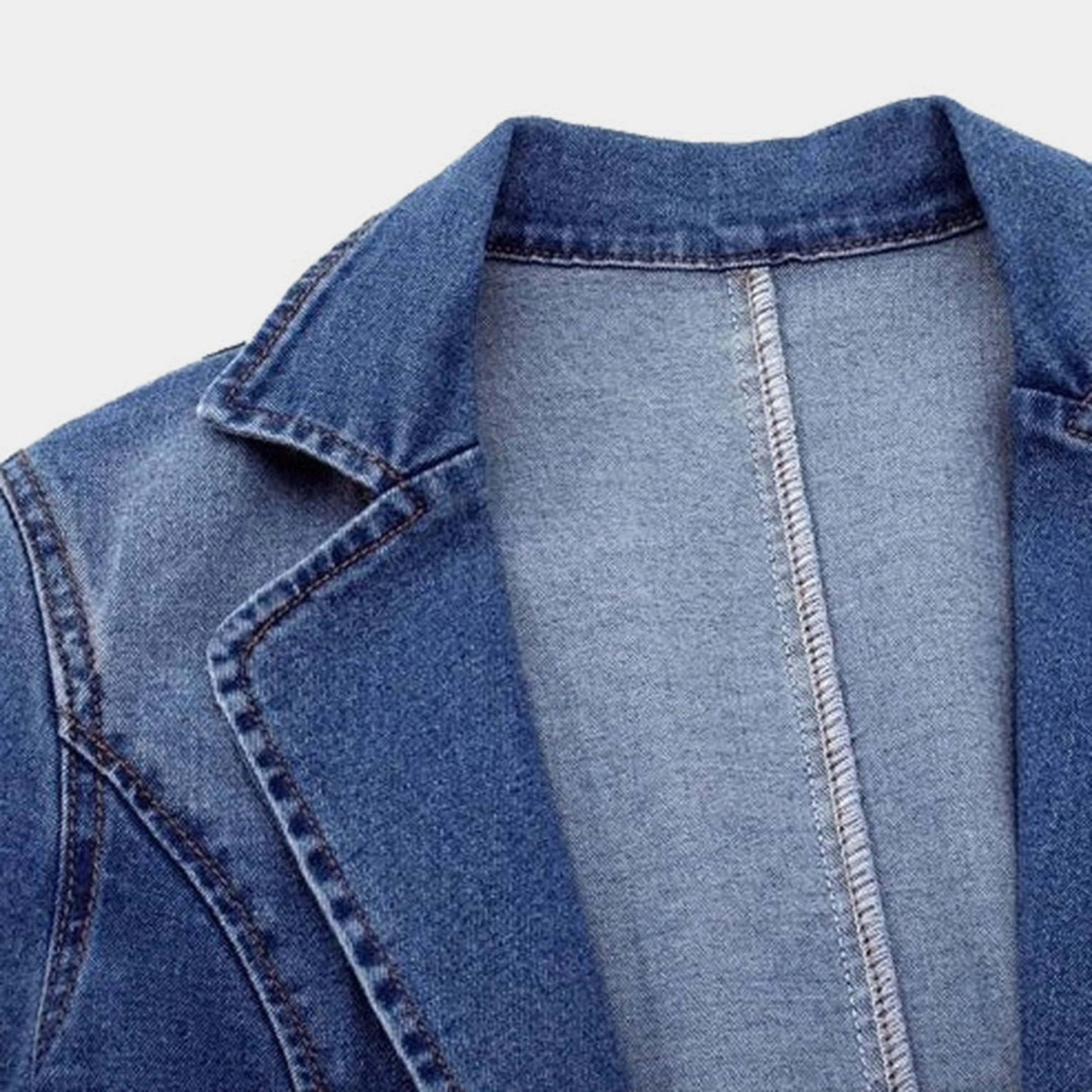 Op maat gemaakte casual denim blazer – Lichtgewicht bovenkleding voor dames
