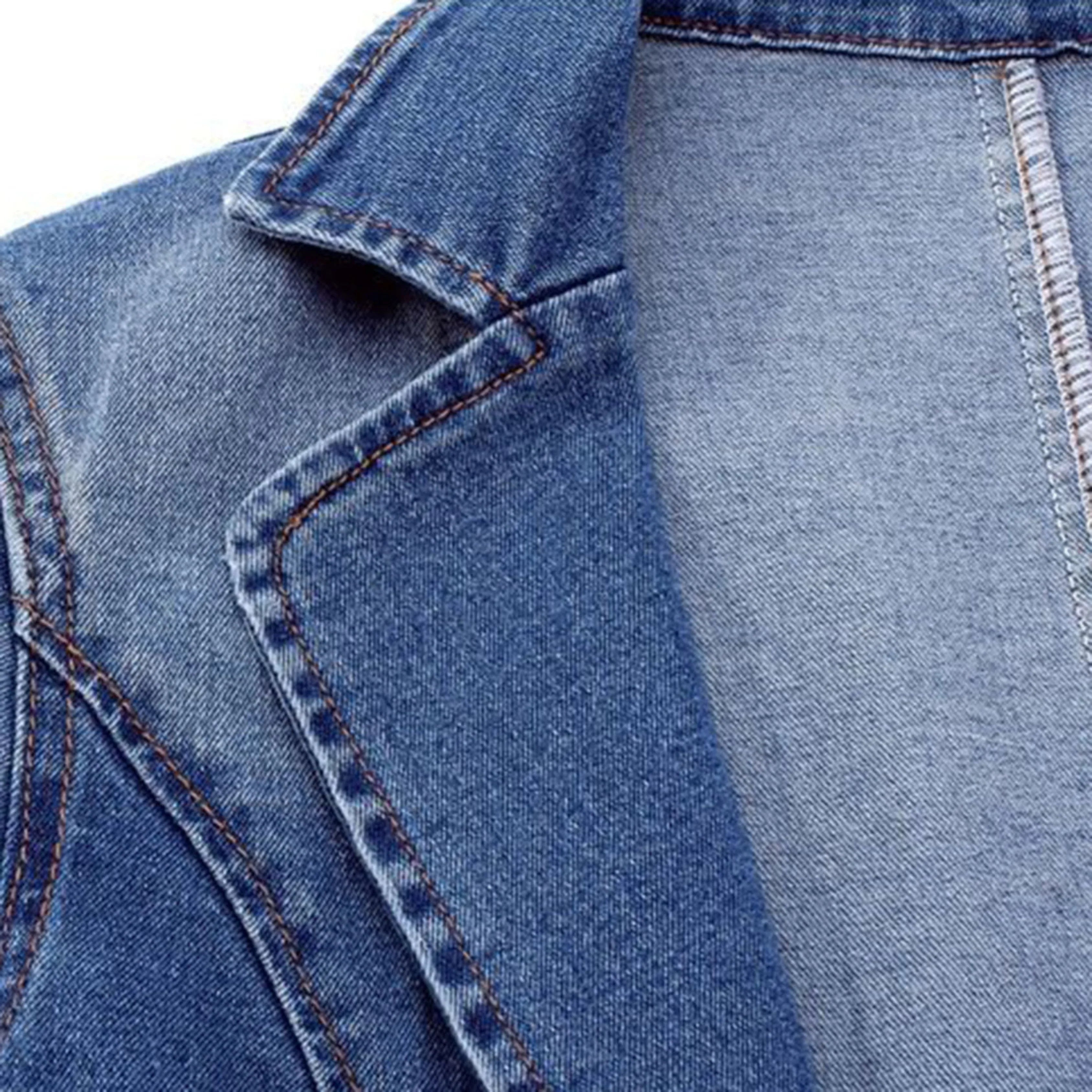 Op maat gemaakte casual denim blazer – Lichtgewicht bovenkleding voor dames