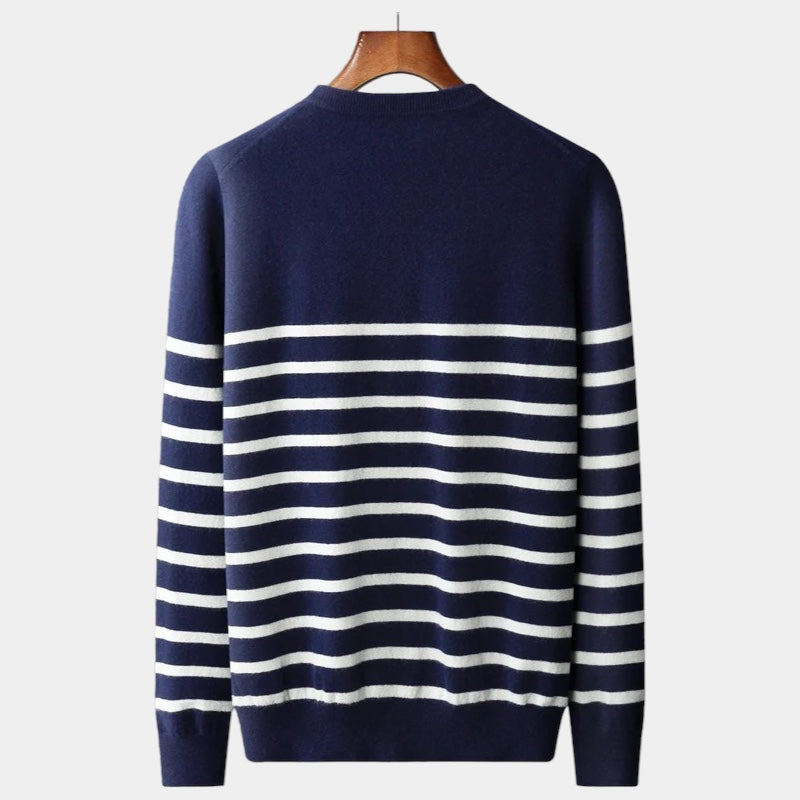 Navando | Gestreifter Strickpullover aus Wollmischung