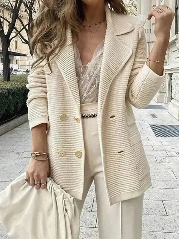 Valentina - Half Lange Blazer met Gouden Knopen voor Dames
