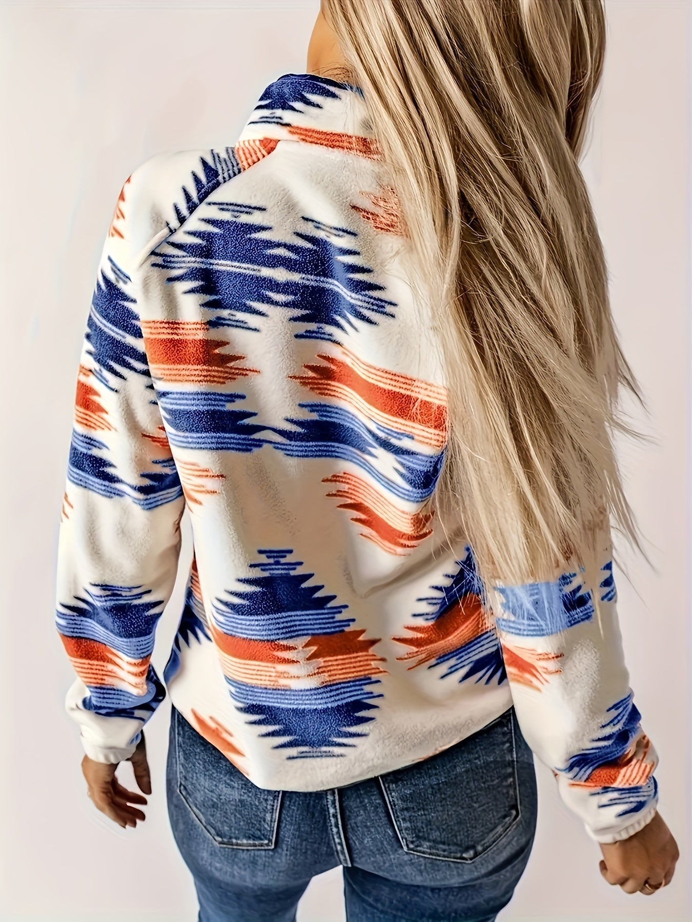 Warme Cozy Trui met Kraag en Print – Zara
