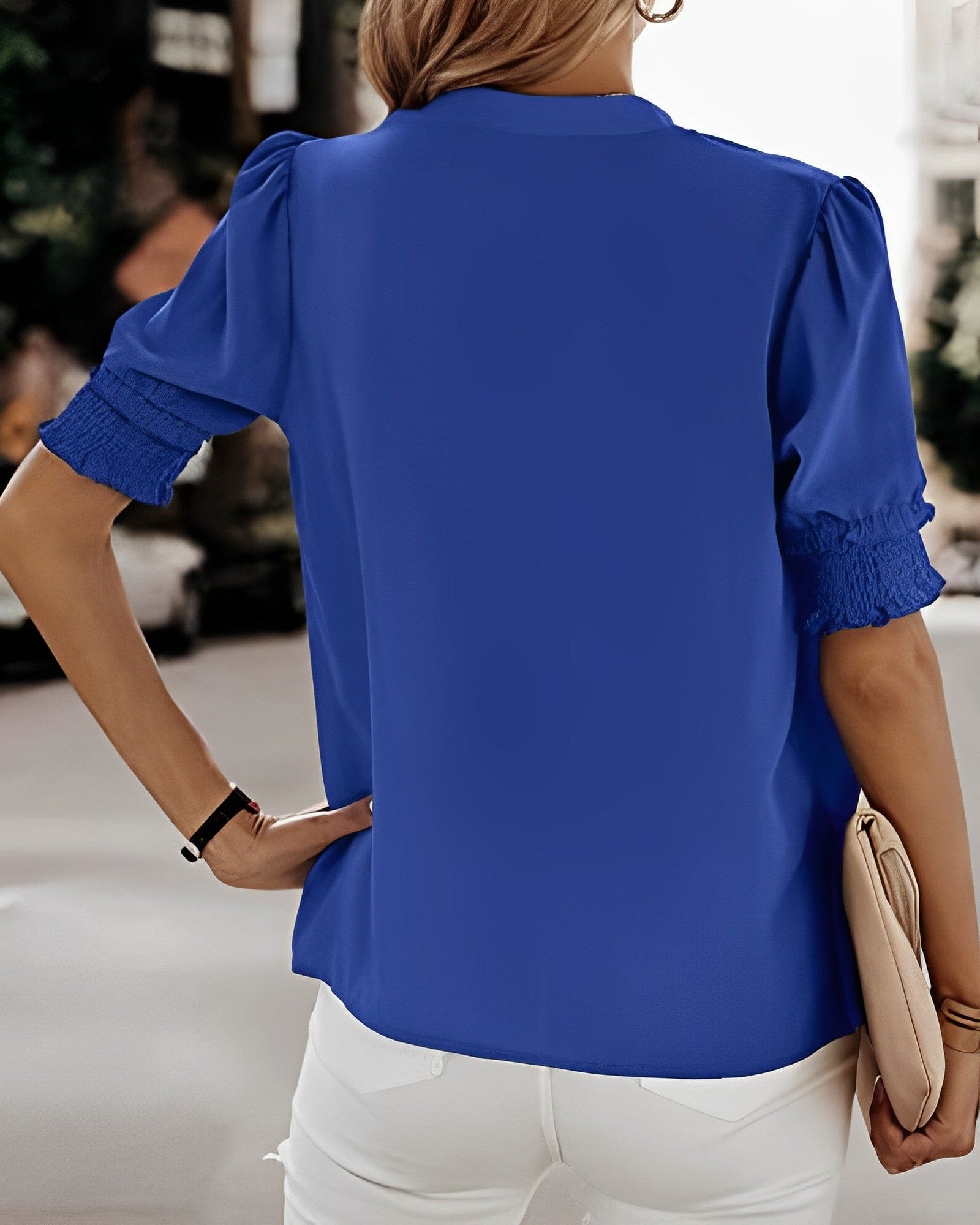 Elodie - top met korte mouwen en V-hals