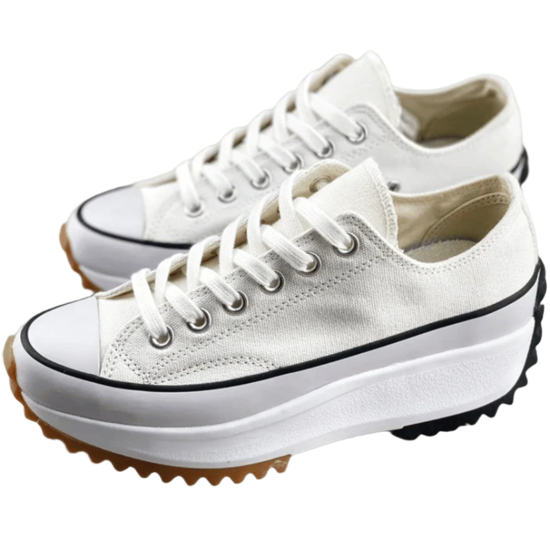 Stevige platformschoenen van canvas met een robuust ontwerp met ribbelzolen