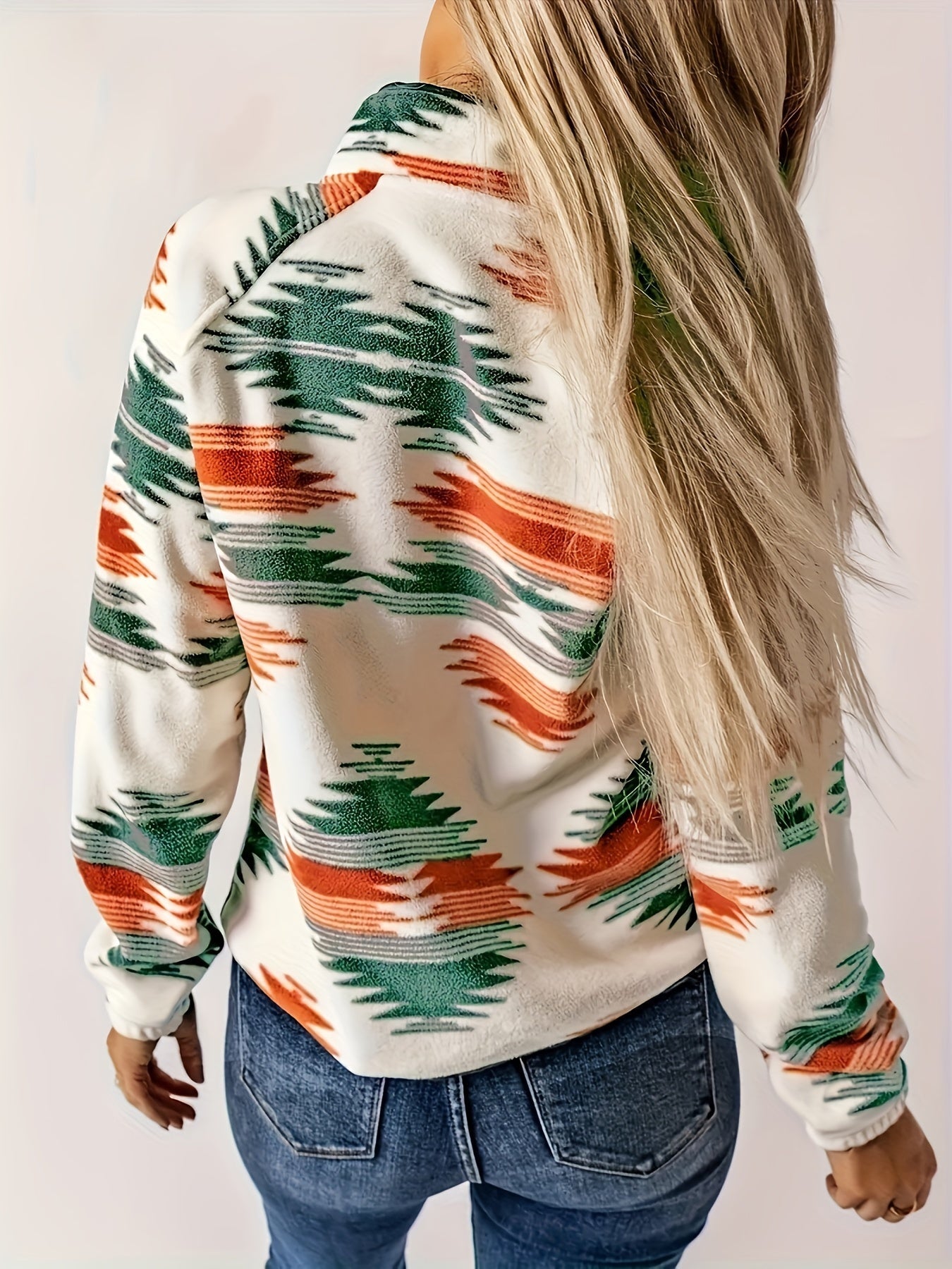 Warme Cozy Trui met Kraag en Print – Zara