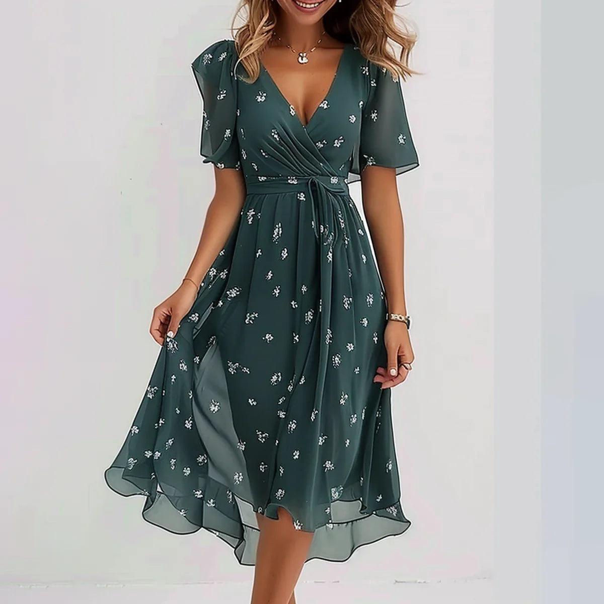 Laila - Stilvolles und elegantes Kleid mit kurzen Ärmeln und luftiger Passform
