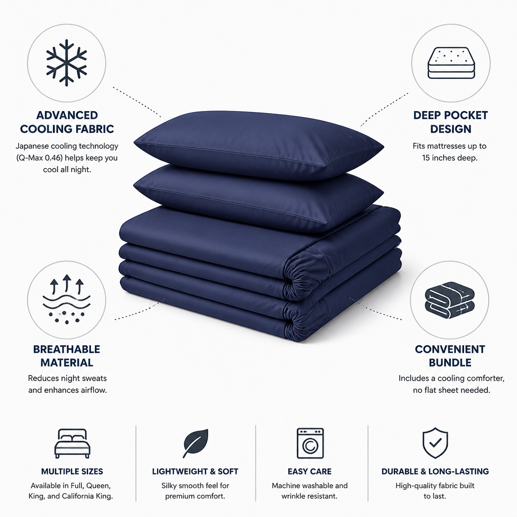 Ademende Gladde Beddengoed Set | Navando