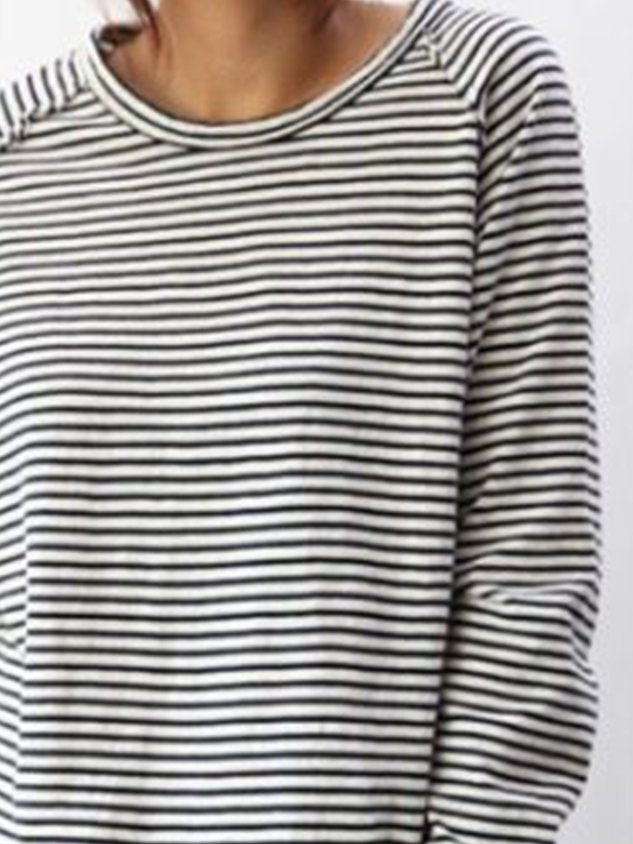 Aliyah | Gestreepte Longsleeve Met Ronde Hals