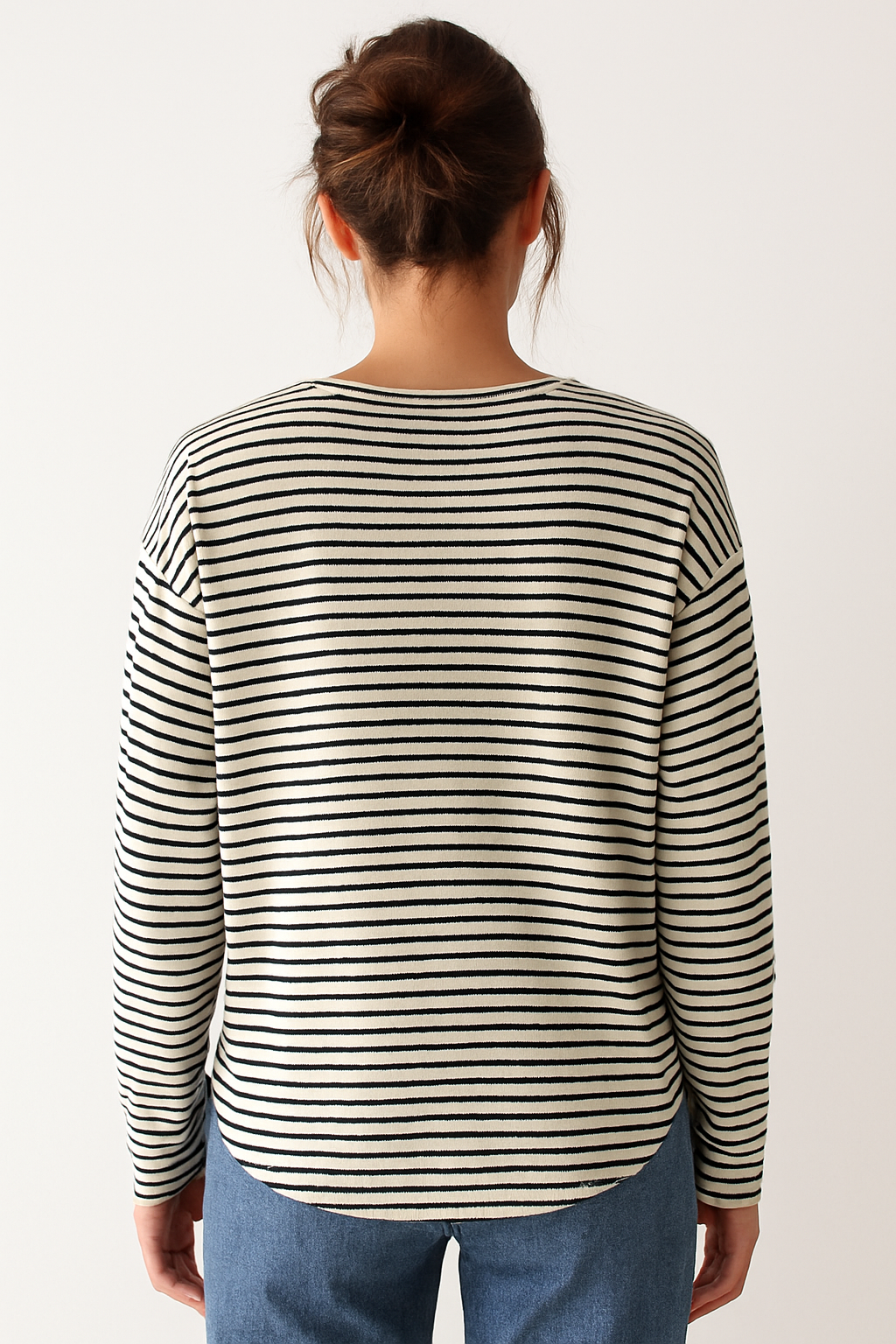 Aliyah | Gestreepte Longsleeve Met Ronde Hals