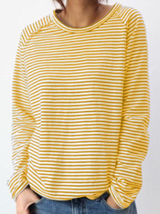 Aliyah | Gestreepte Longsleeve Met Ronde Hals