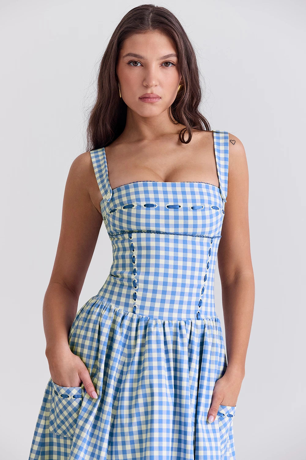 Apolline | Geplooide maxi jurk in wit 5