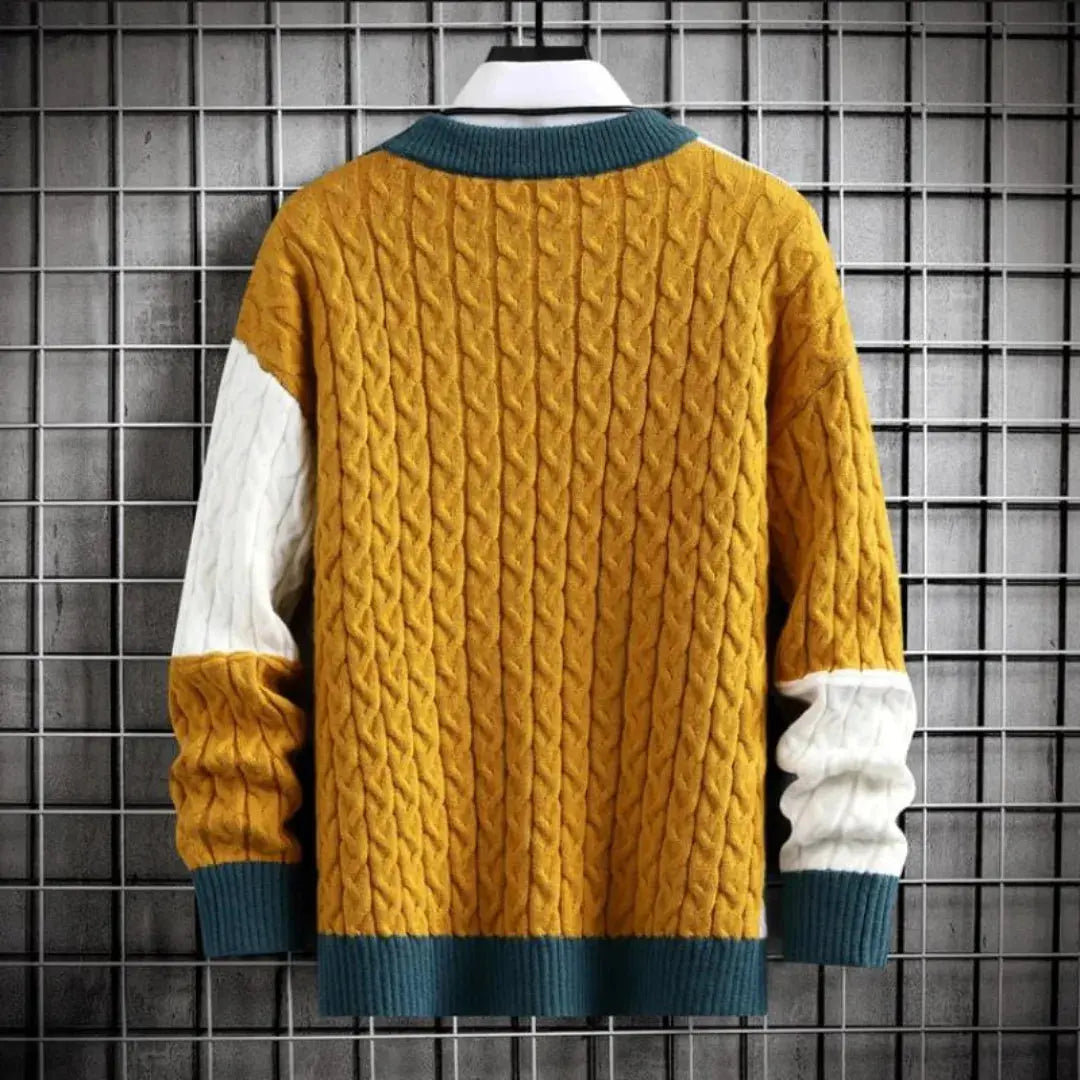Apollo | Zachte trui met patchworkpatroon 1
