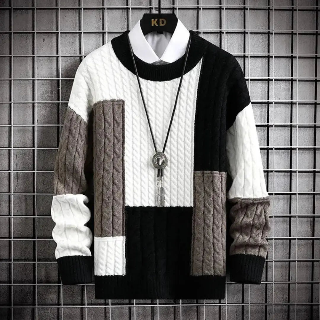 Apollo | Zachte trui met patchworkpatroon 2