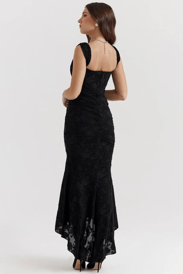 Arabella | Elegante maxi jurk met rozenmotief in delicate georgette 5