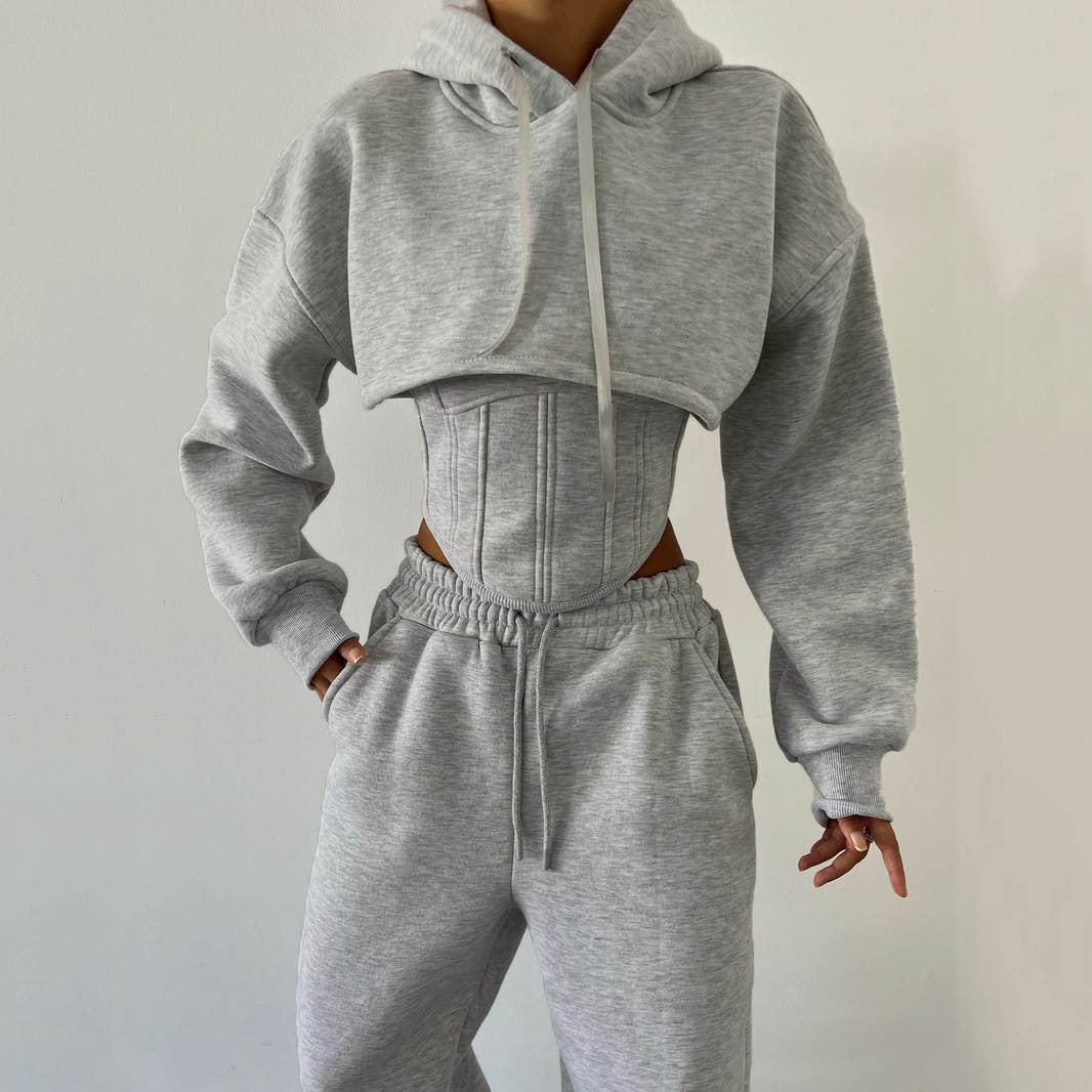 Aria | Fleece loungewear set met cropped hoodie 2