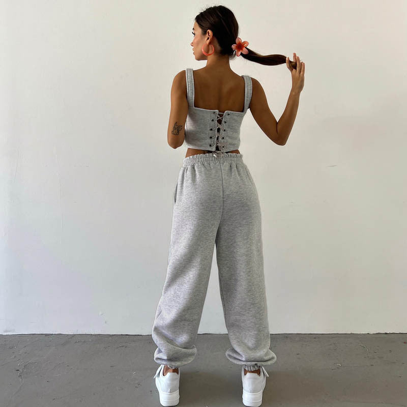 Aria | Fleece loungewear set met cropped hoodie 3