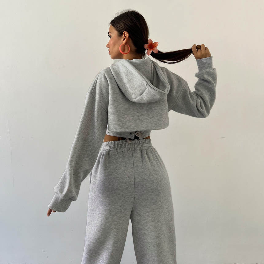Aria | Fleece loungewear set met cropped hoodie 4