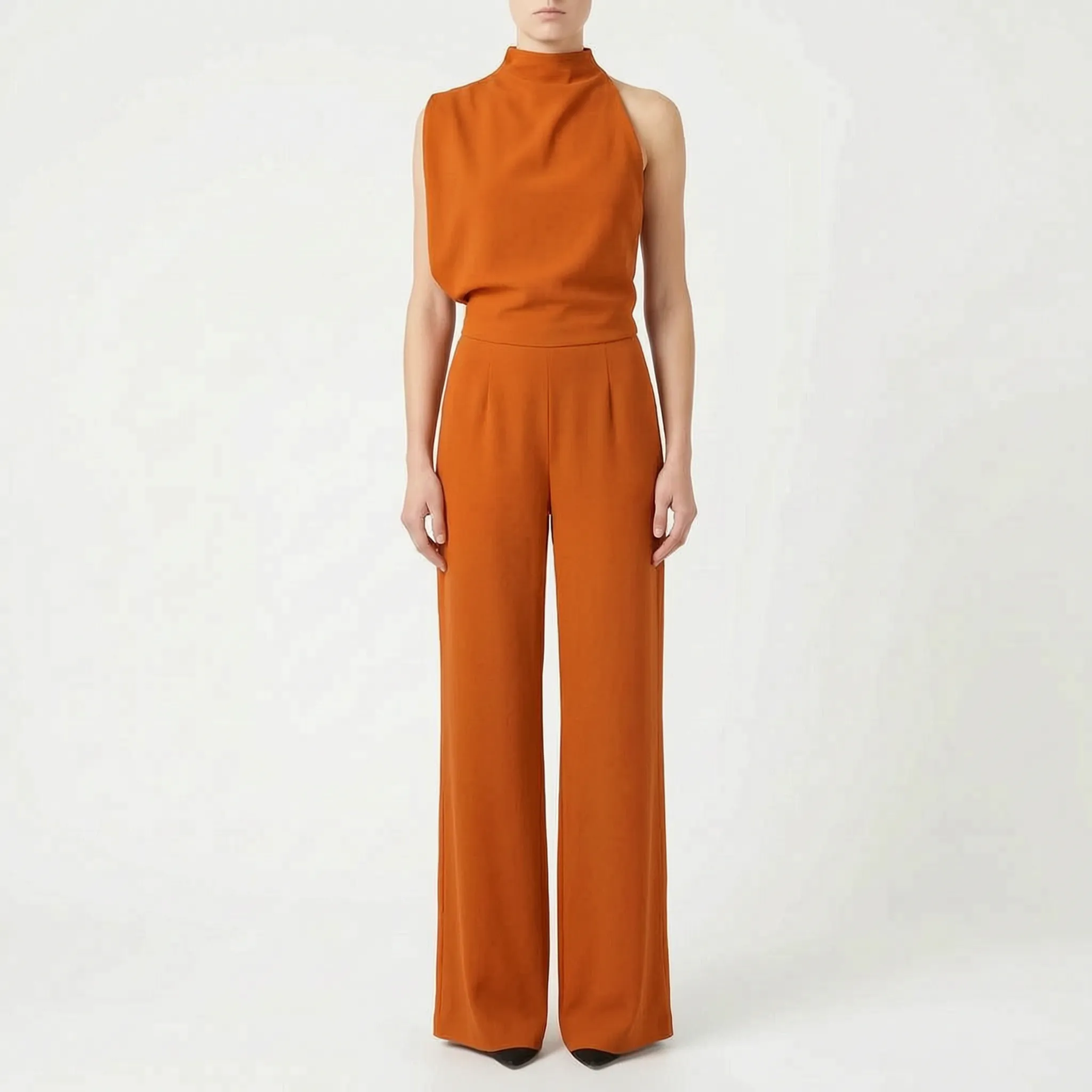 Asymmetrische Jumpsuit Met Wijde Pijpen | Navando