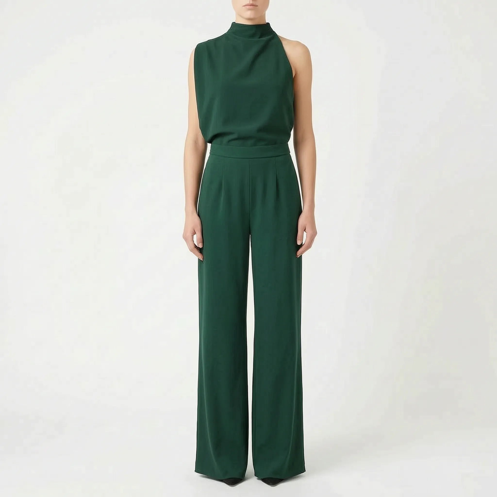 Asymmetrische Jumpsuit Met Wijde Pijpen | Navando