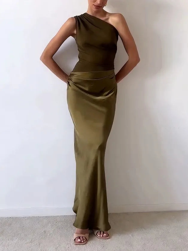 Asymmetrische Mouwloze Maxi Jurk | Navando